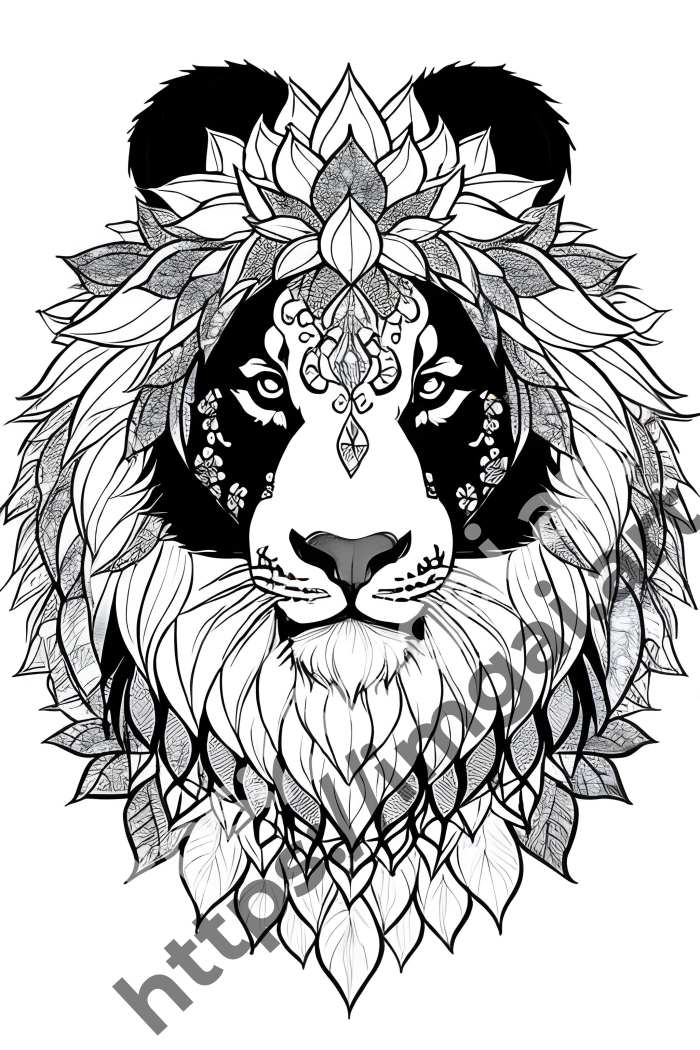  Раскраска lion (дикие кошки). №1017