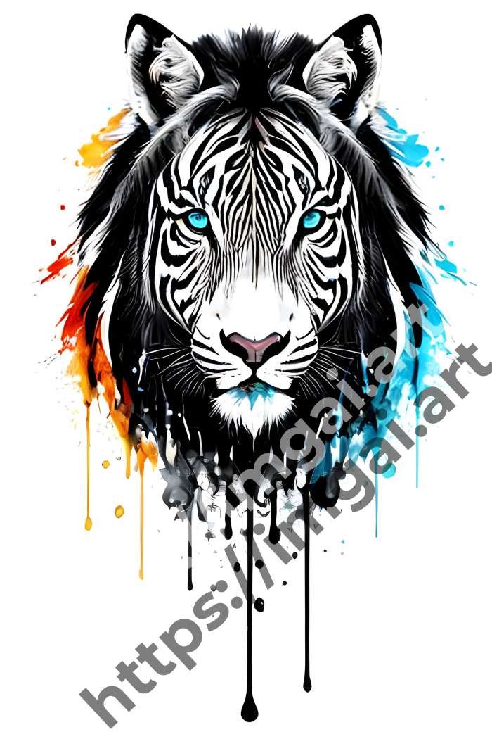  Постер zebra (дикие животные)  в стиле Акварель, Splash art. №1049