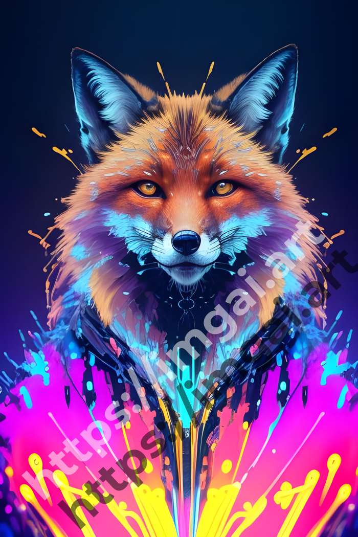  Постер fox (дикие животные). №1075