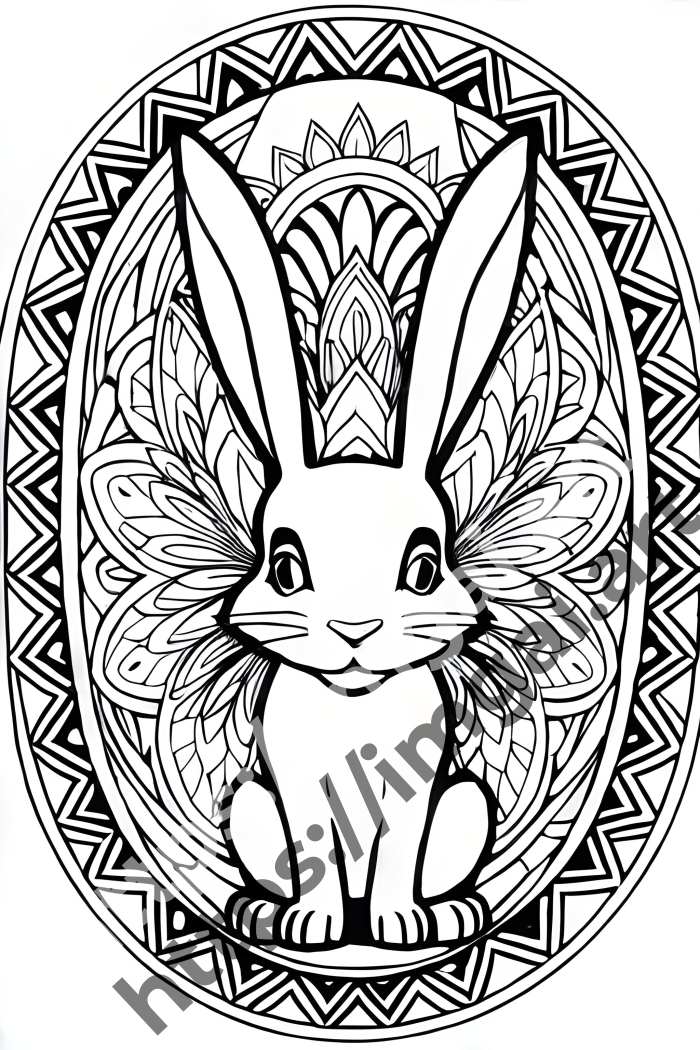  Раскраска rabbit (домашние животные). №1078