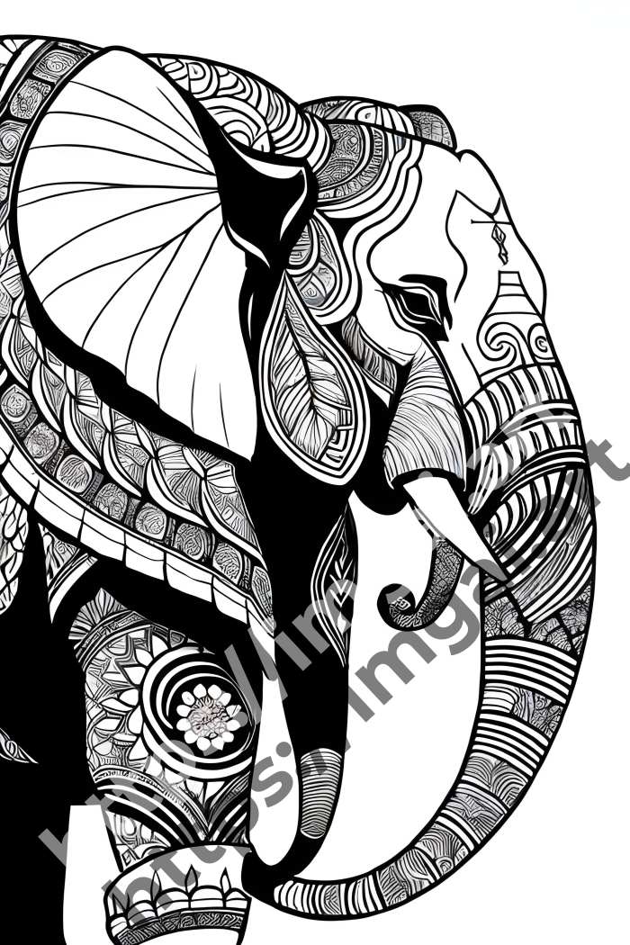  Раскраска elephant (дикие животные). №1079