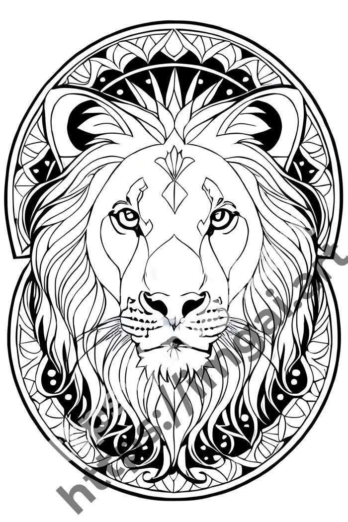 Раскраска lion (дикие кошки). №108