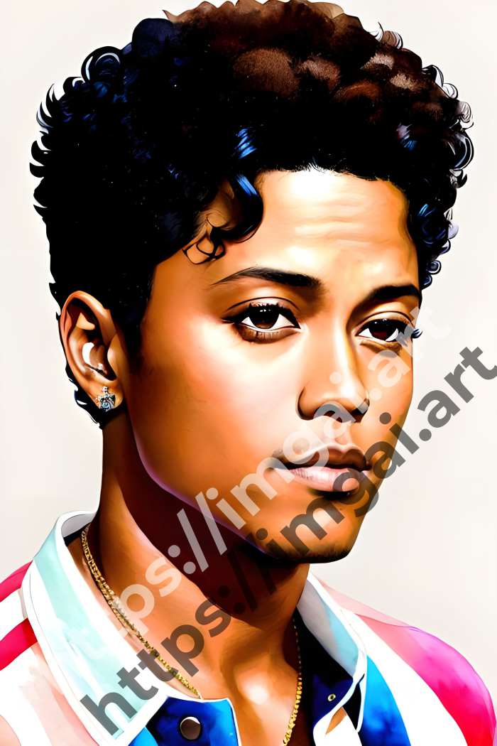  Постер Bruno Mars (певцы)  в стиле Акварель. №1085