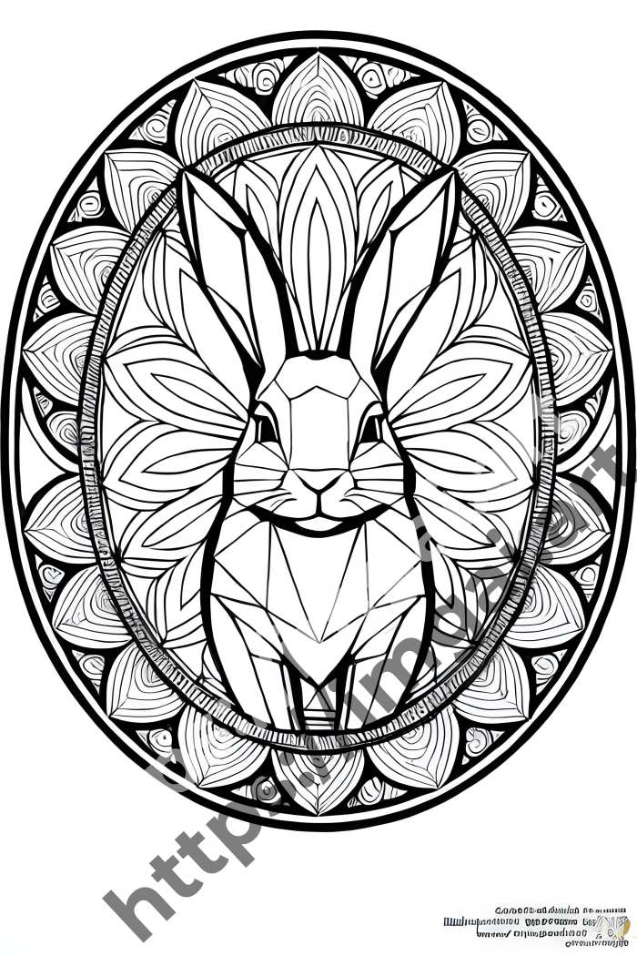  Раскраска rabbit (домашние животные)  в стиле Low-poly. №1098