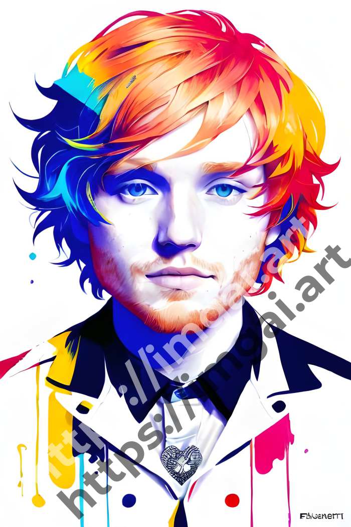  Постер Ed Sheeran (певцы)  в стиле Splash art. №1103