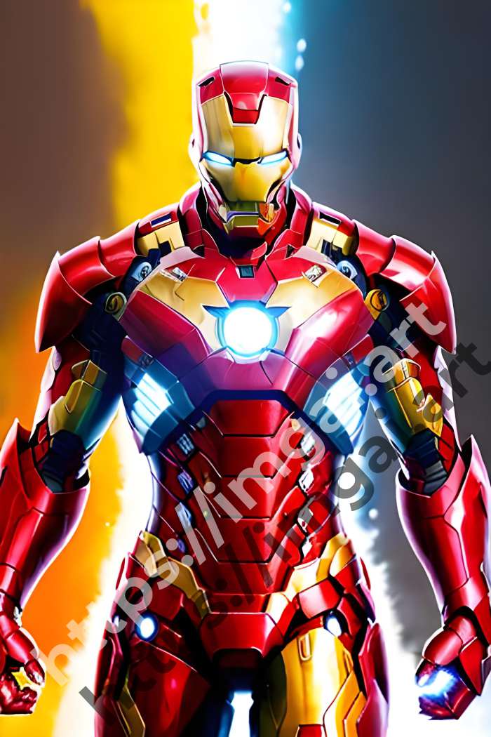  Постер Iron Man (герои)  в стиле Splash art. №1109