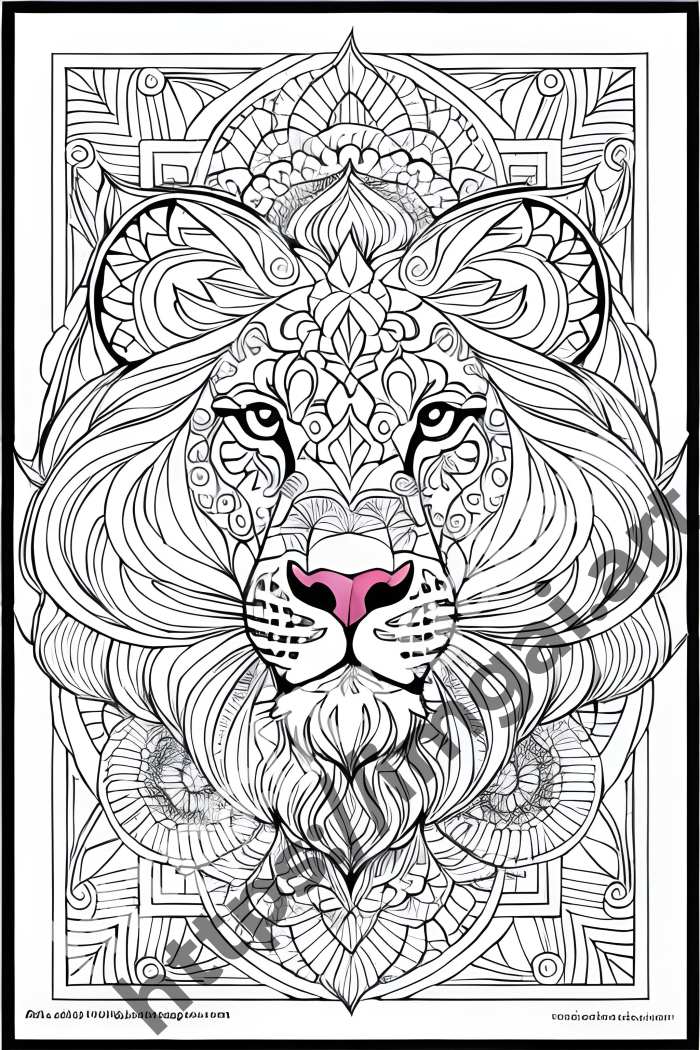  Раскраска lion (дикие кошки). №1128