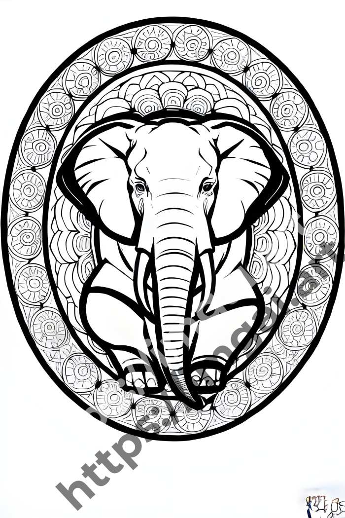  Раскраска elephant (дикие животные). №1143