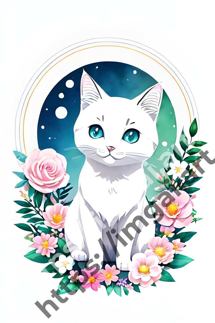  Раскраска cat (домашние животные). №1155