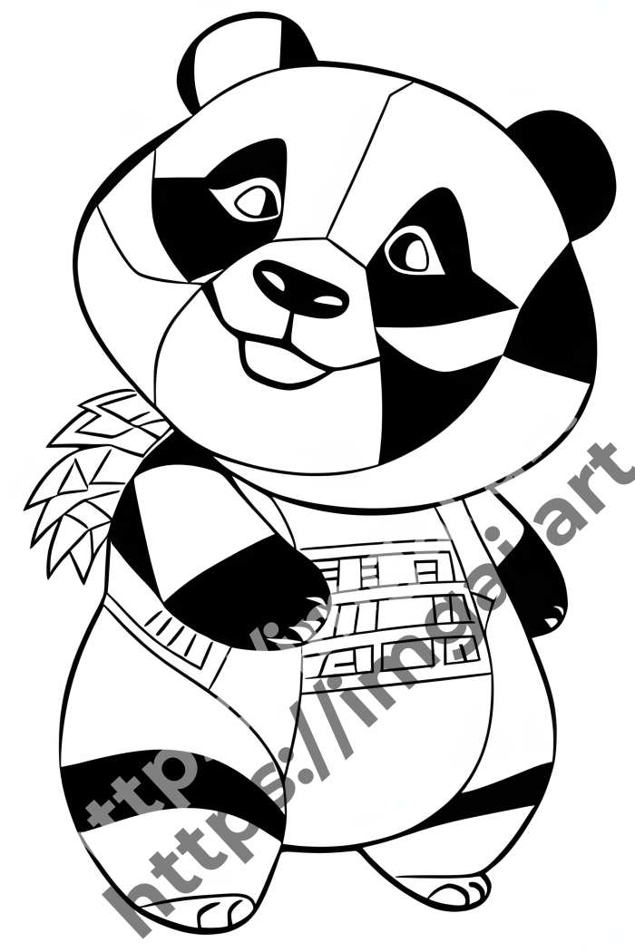  Раскраска panda (дикие животные)  в стиле Low-poly. №1164