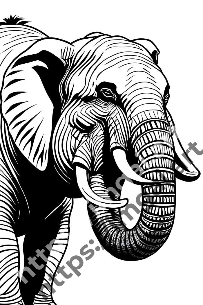  Раскраска elephant (дикие животные). №1166