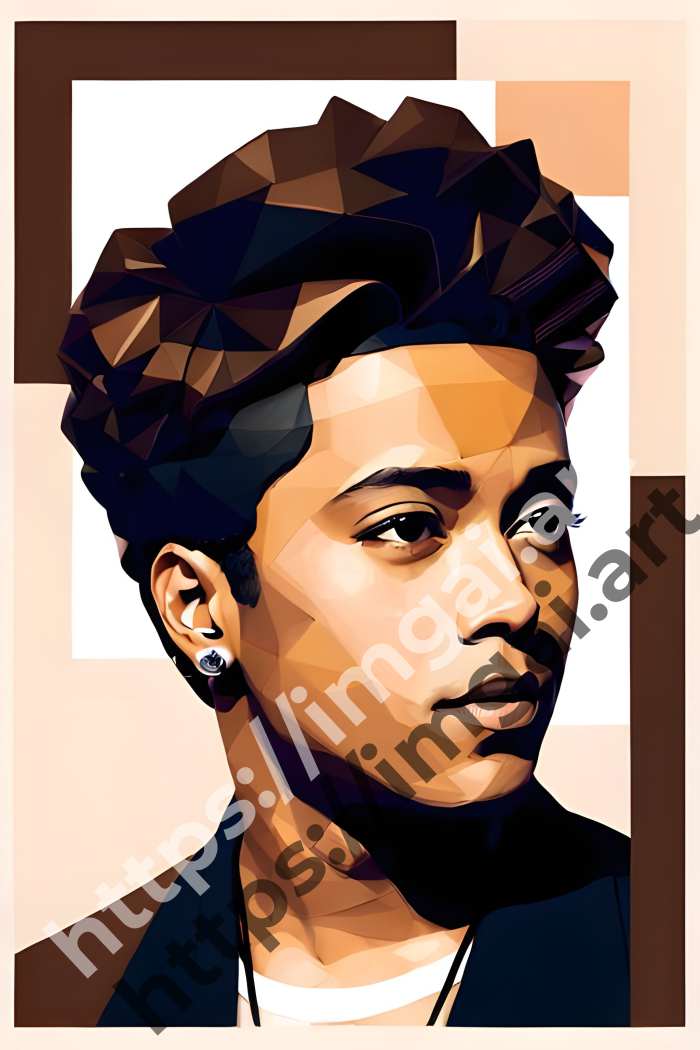  Постер Bruno Mars (певцы)  в стиле Low-poly. №1167