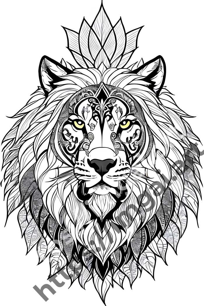  Раскраска lion (дикие кошки). №1170