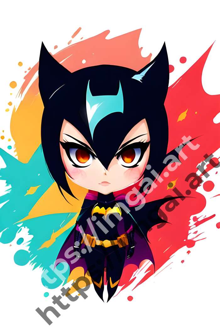  Принт Batwoman (герои)  в стиле Splash art, Граффити. №1171