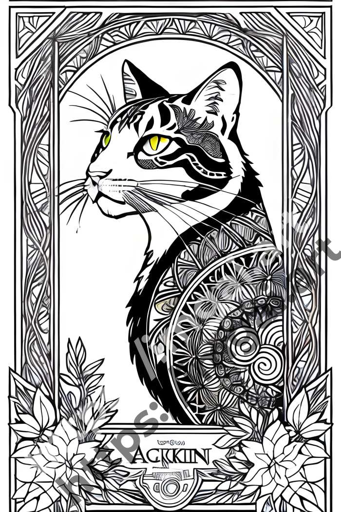  Раскраска cat (домашние животные). №1181