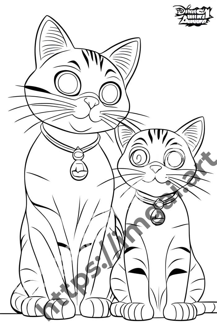  Раскраска cat (домашние животные)  в стиле Disney. №1194