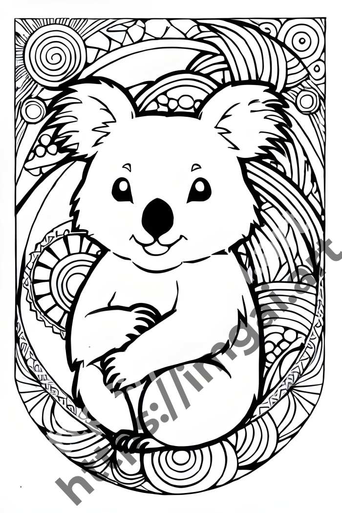  Раскраска koala (дикие животные). №1200