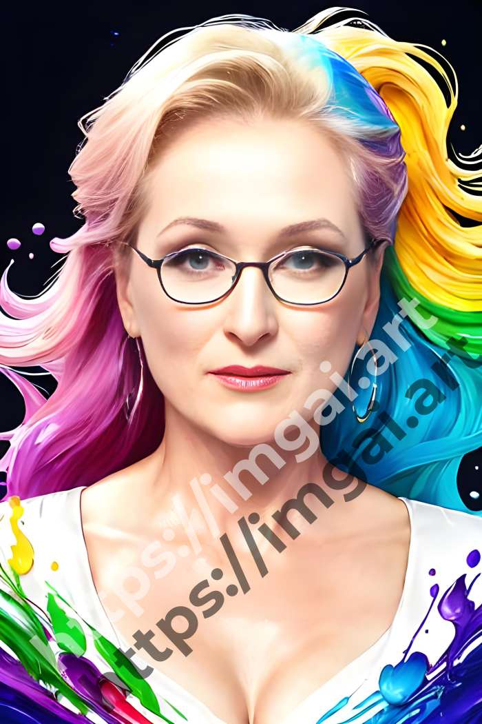  Постер Meryl Streep (актеры)  в стиле Splash art. №1223
