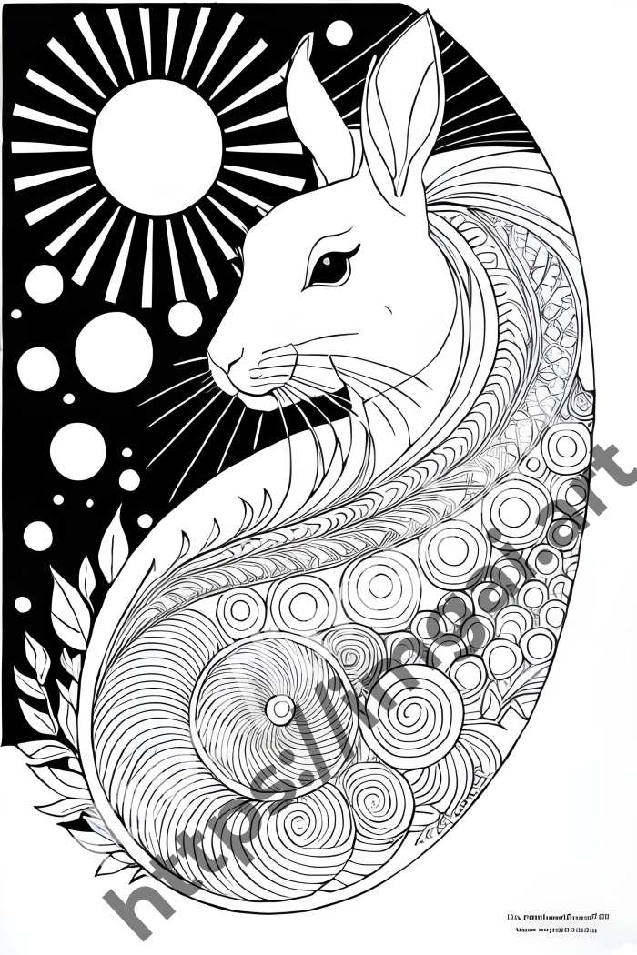  Раскраска rabbit (домашние животные). №1226