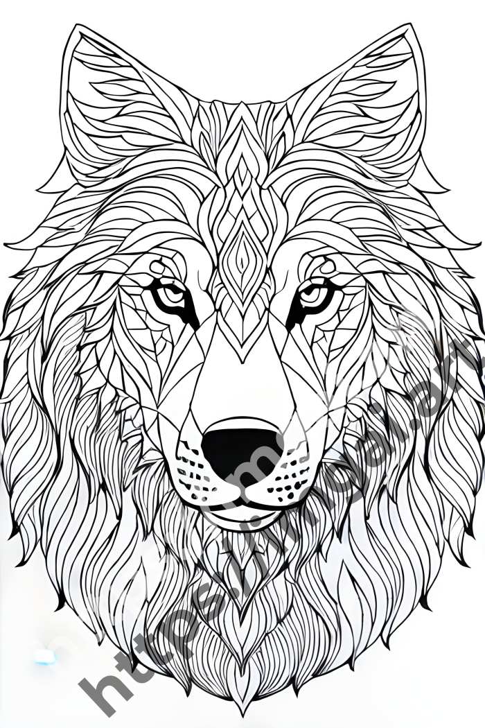  Раскраска wolf (дикие животные)  в стиле Low-poly. №1231