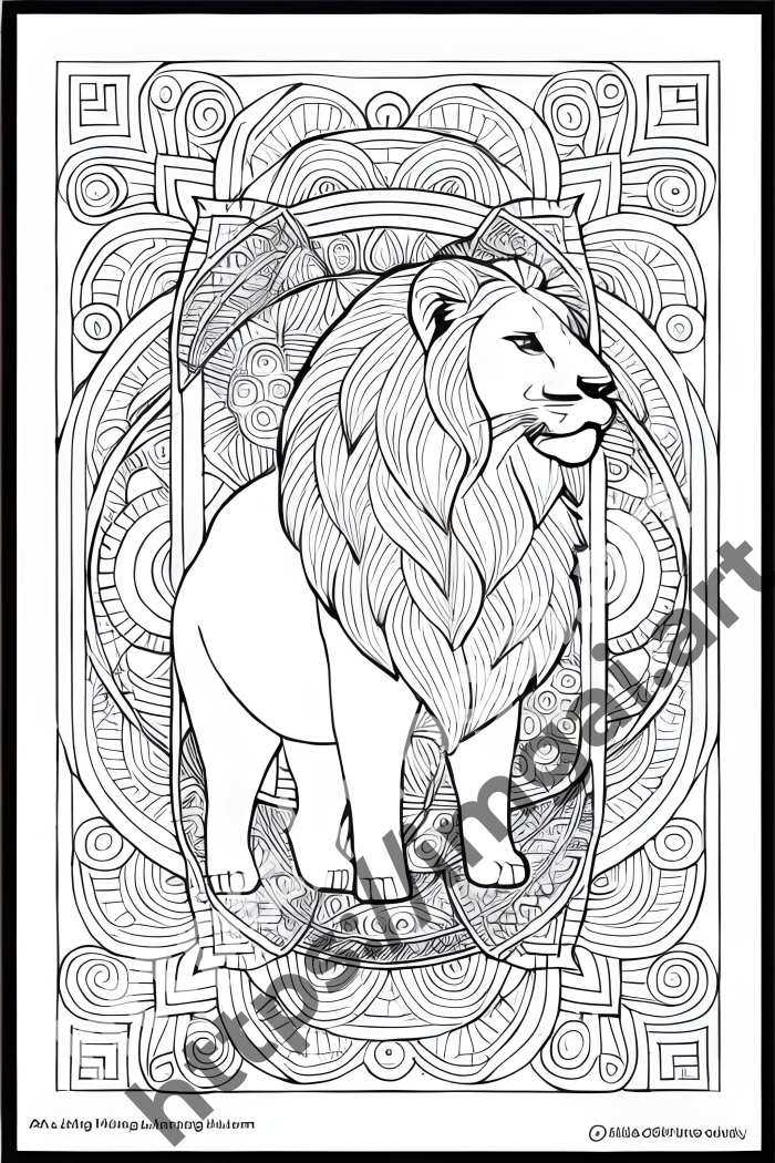  Раскраска lion (дикие кошки). №1239