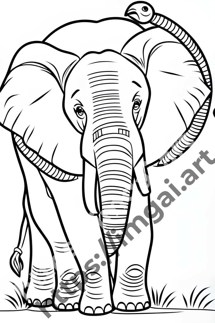  Раскраска elephant (дикие животные). №1242