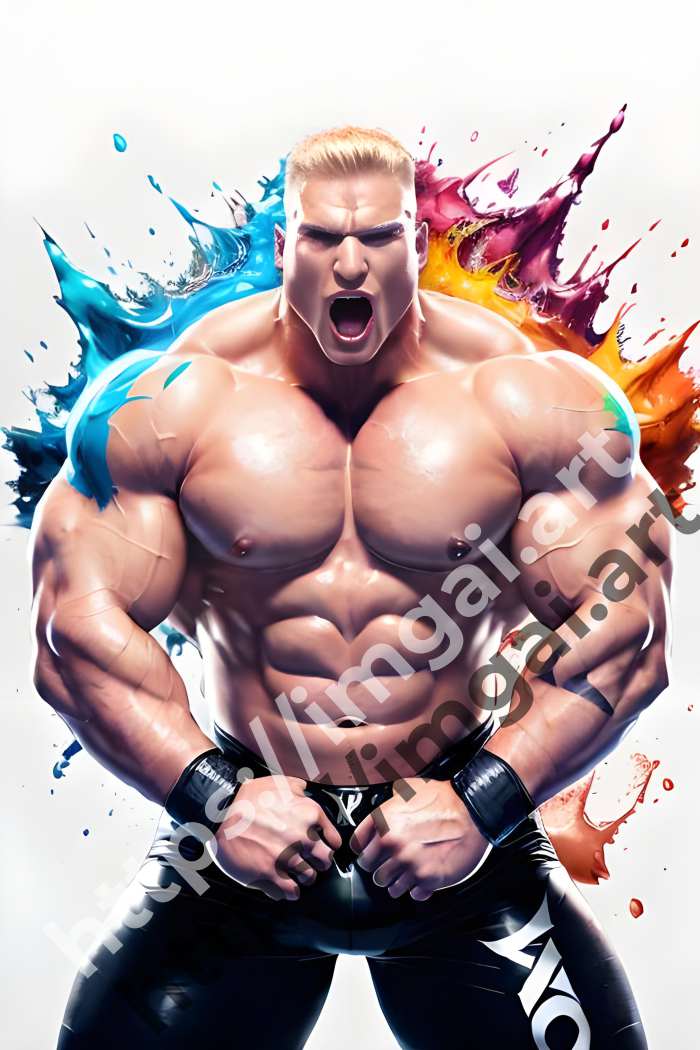  Постер Brock Lesnar (рестлеры)  в стиле Splash art. №1253