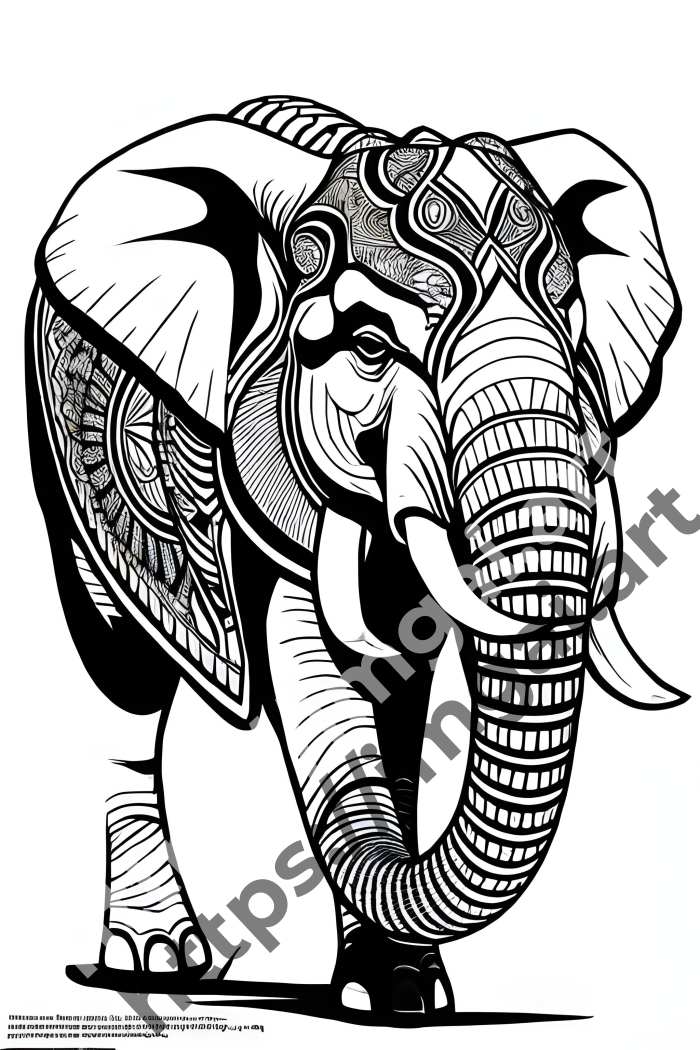  Раскраска elephant (дикие животные). №1260