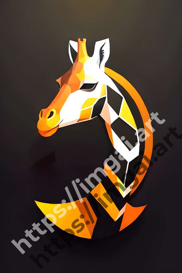  Принт giraffe (дикие животные)  в стиле Low-poly. №1267