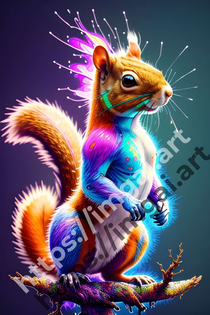  Постер squirrel (дикие животные)  в стиле Клипарт. №1268