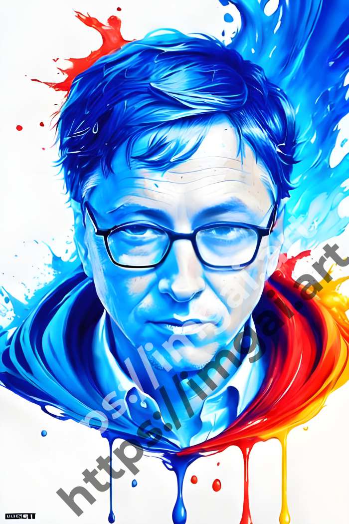  Постер Bill Gates (другие знаменитости)  в стиле Splash art. №1269