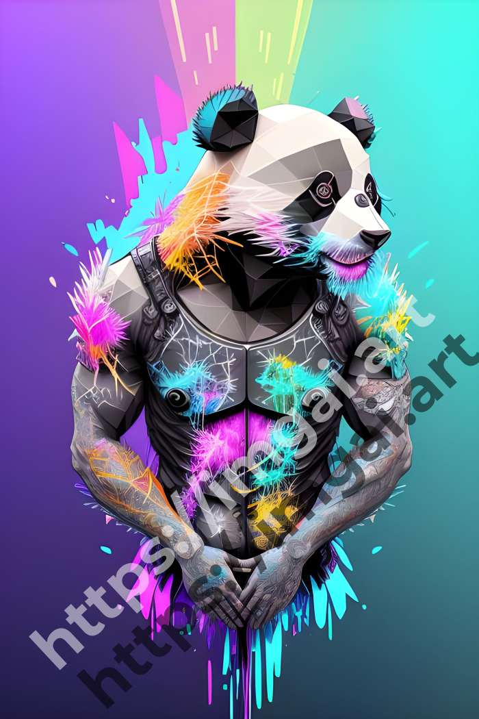 Постер panda (дикие животные)  в стиле Low-poly. №1273