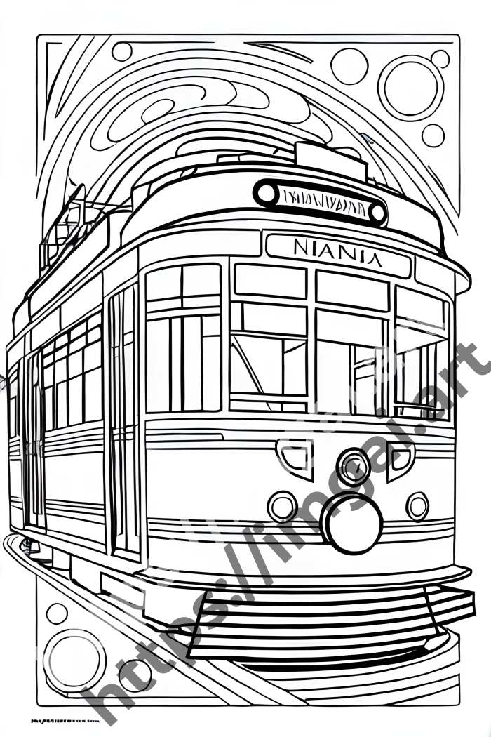  Раскраска Tram (транспорт)  в стиле Disney. №1276