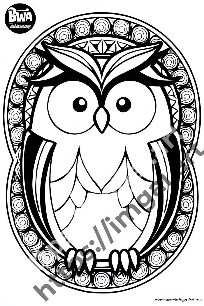  Раскраска owl (птицы)  в стиле Disney. №1279