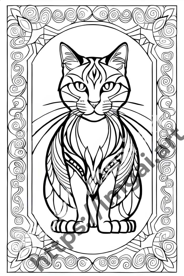  Раскраска cat (домашние животные)  в стиле Disney. №1291