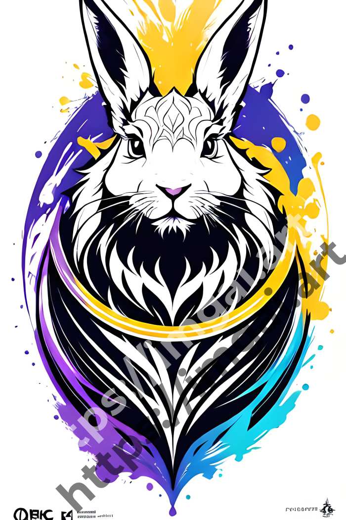  Раскраска rabbit (домашние животные). №1293