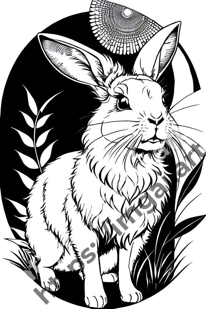  Раскраска rabbit (домашние животные). №1295
