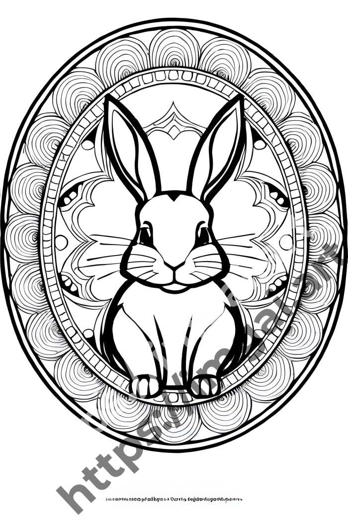 Раскраска rabbit (домашние животные). №1302