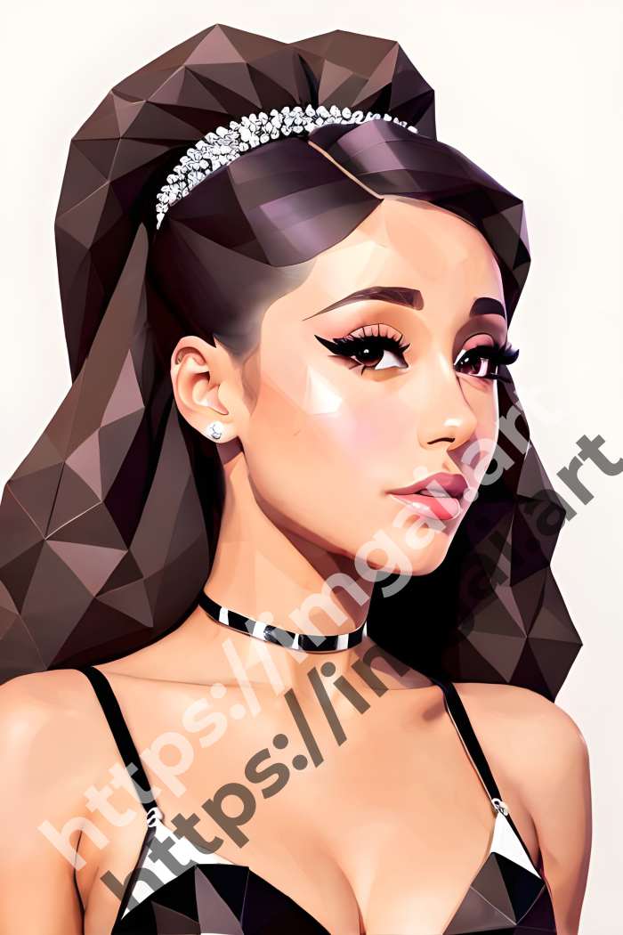  Постер Ariana Grande (певцы)  в стиле Low-poly. №1318