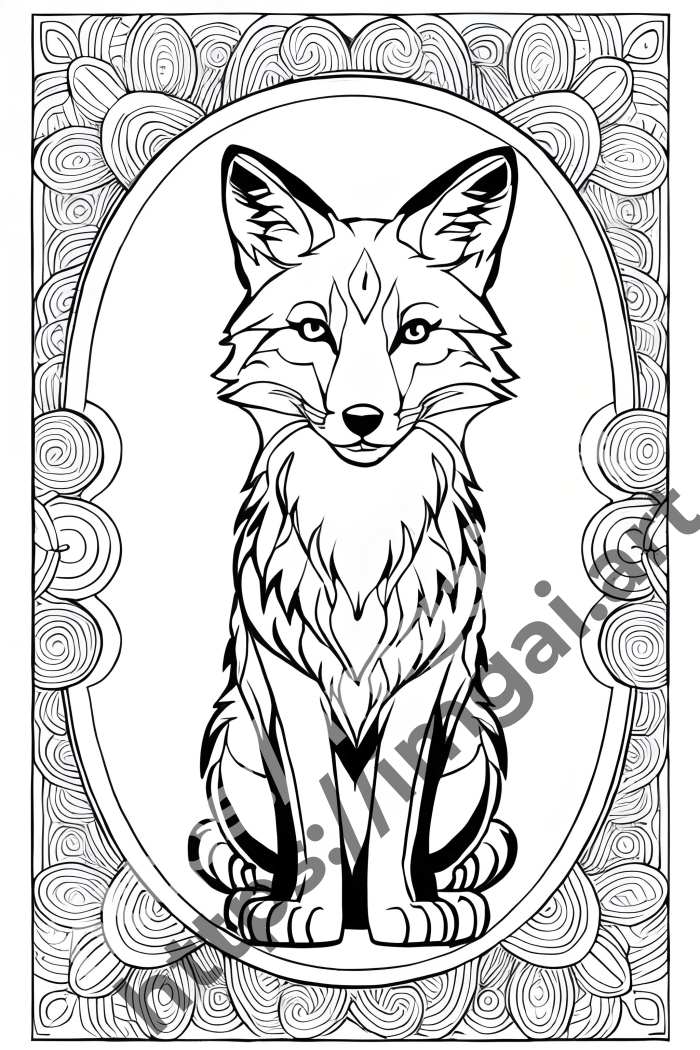  Раскраска fox (дикие животные)  в стиле Disney. №132