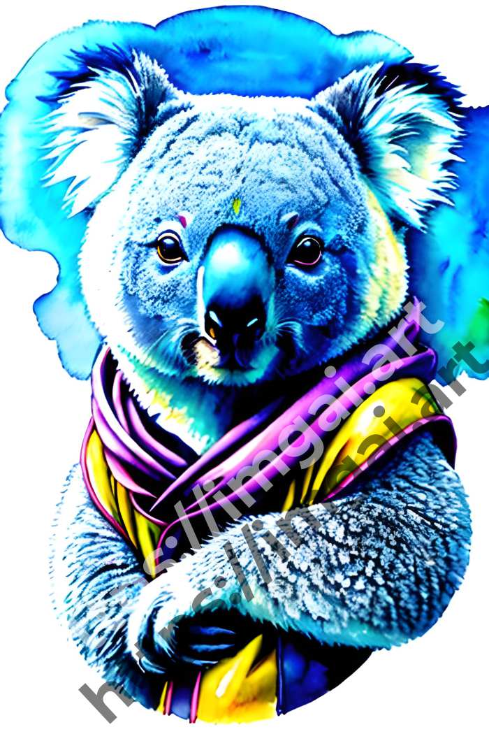  Постер koala (дикие животные)  в стиле Акварель. №1330
