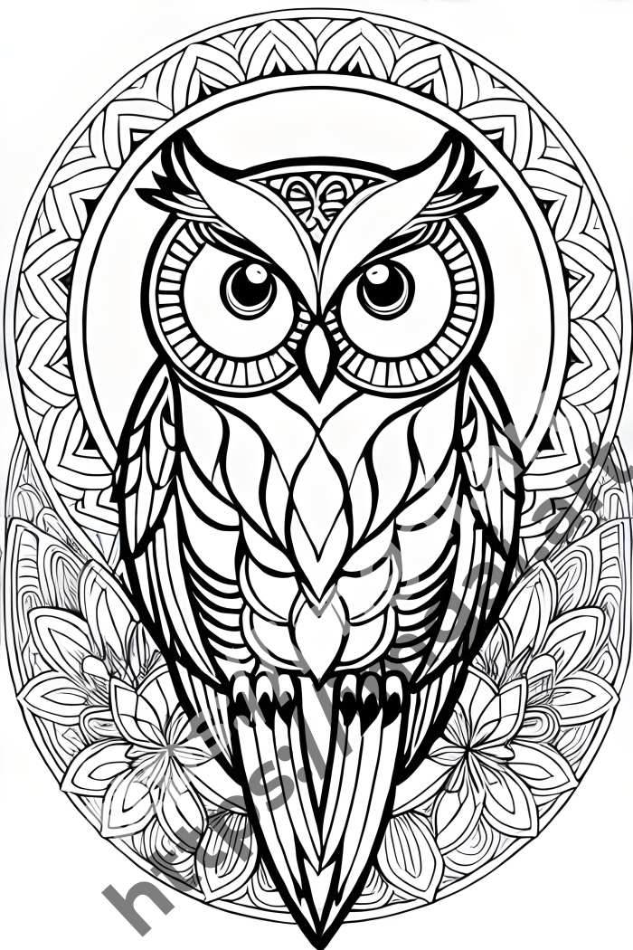  Раскраска owl (птицы). №1338