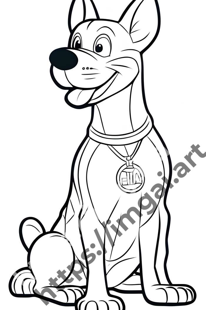  Раскраска dog (домашние животные)  в стиле Disney. №1342