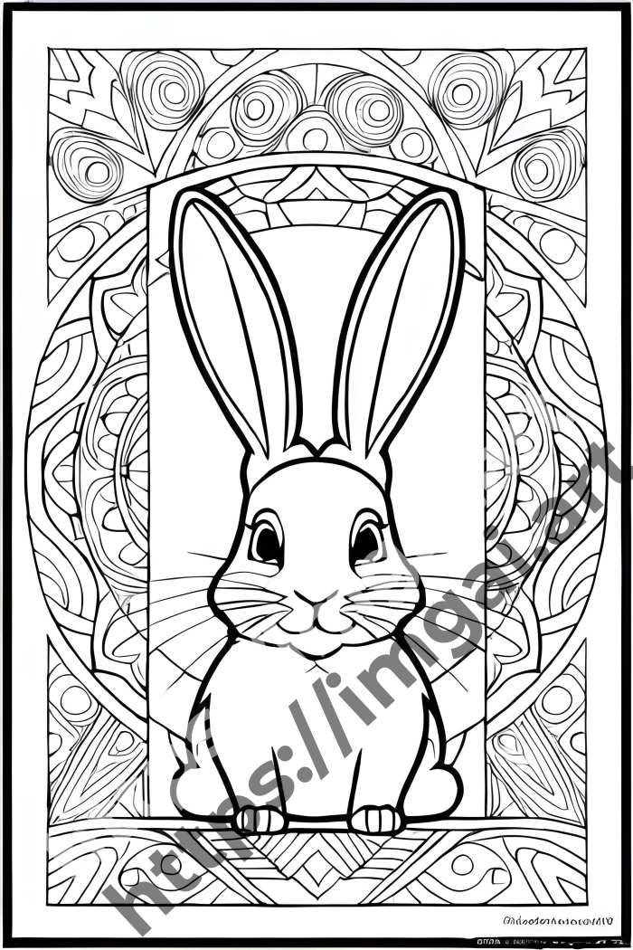  Раскраска rabbit (домашние животные). №1373
