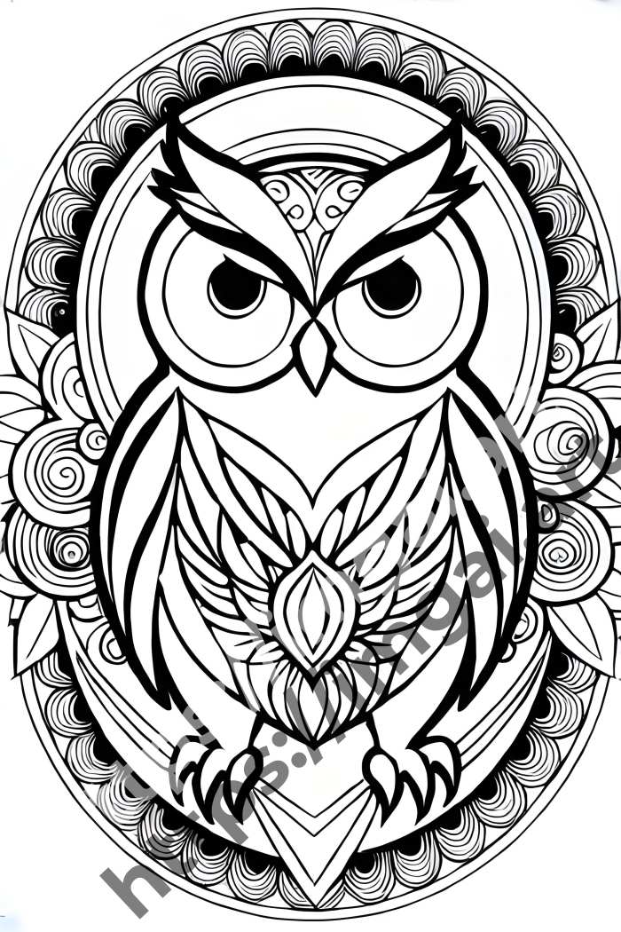  Раскраска owl (птицы). №1442