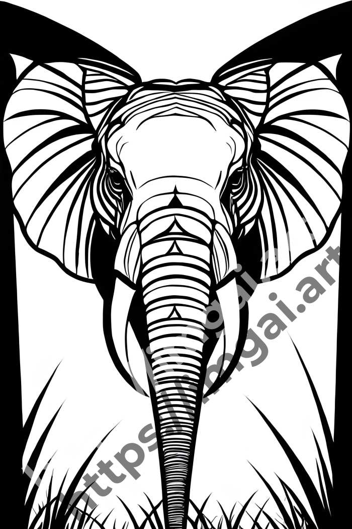  Раскраска elephant (дикие животные). №1480