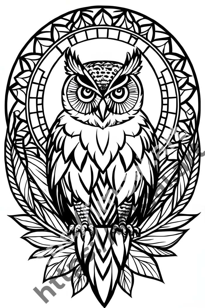  Раскраска owl (птицы). №1482
