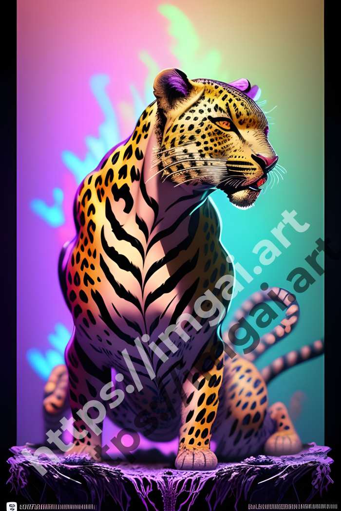  Постер leopard (дикие кошки). №1489