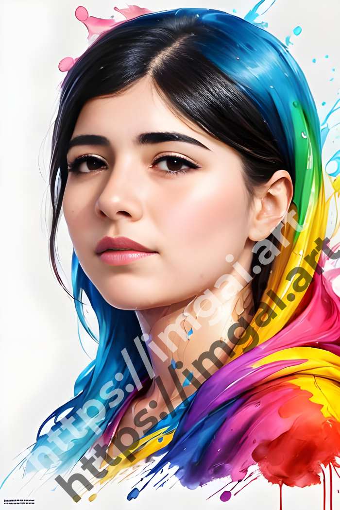  Постер Malala Yousafzai (другие знаменитости)  в стиле Splash art. №1505