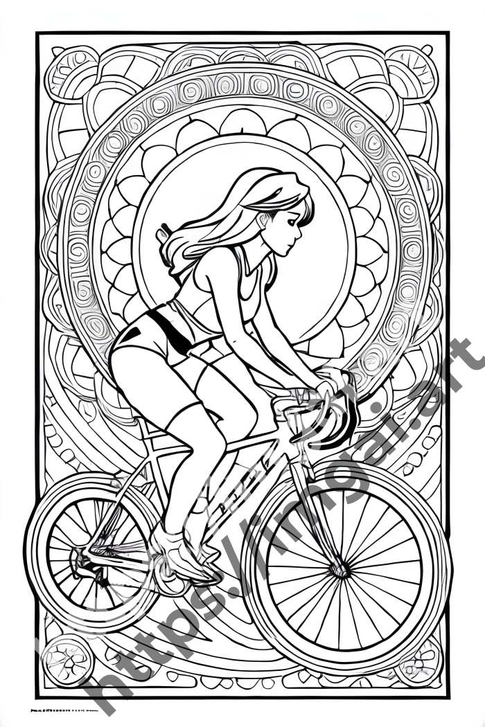  Раскраска Bicycle (транспорт)  в стиле Disney. №1512